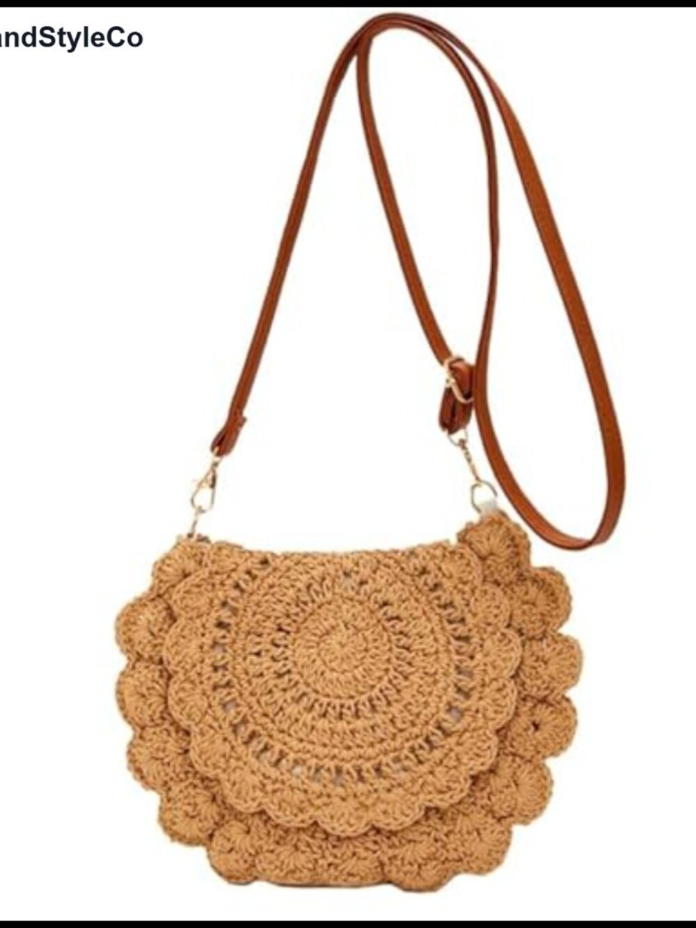 Handwoven Crochet Crossbody Hobo Bag Summer Small Purse Cotton Shoulder Bag